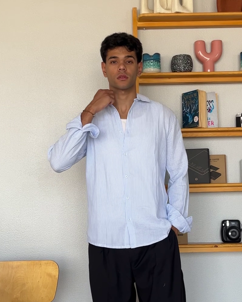 Striped shirt White/Sky Blue