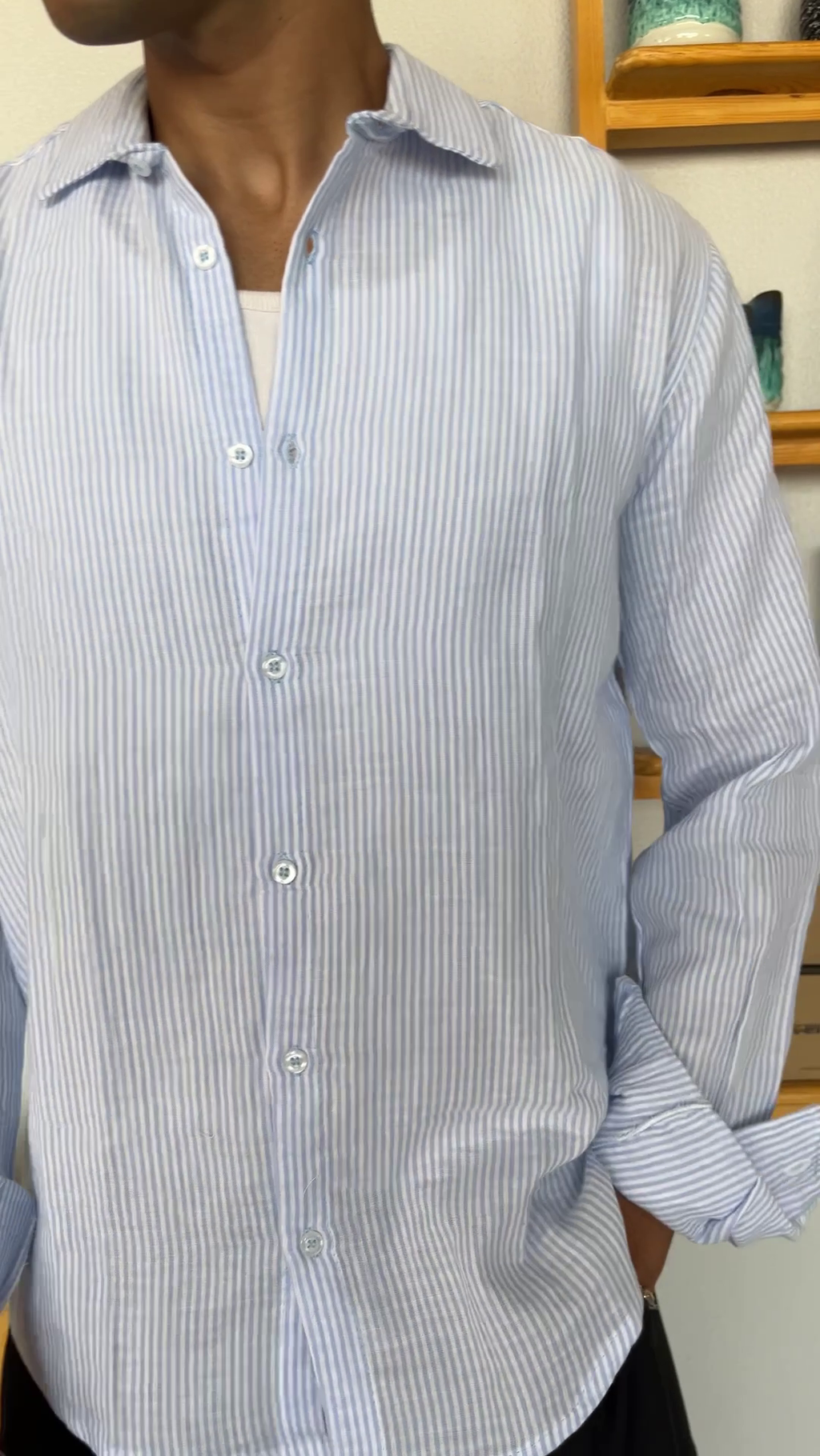 Striped shirt White/Sky Blue