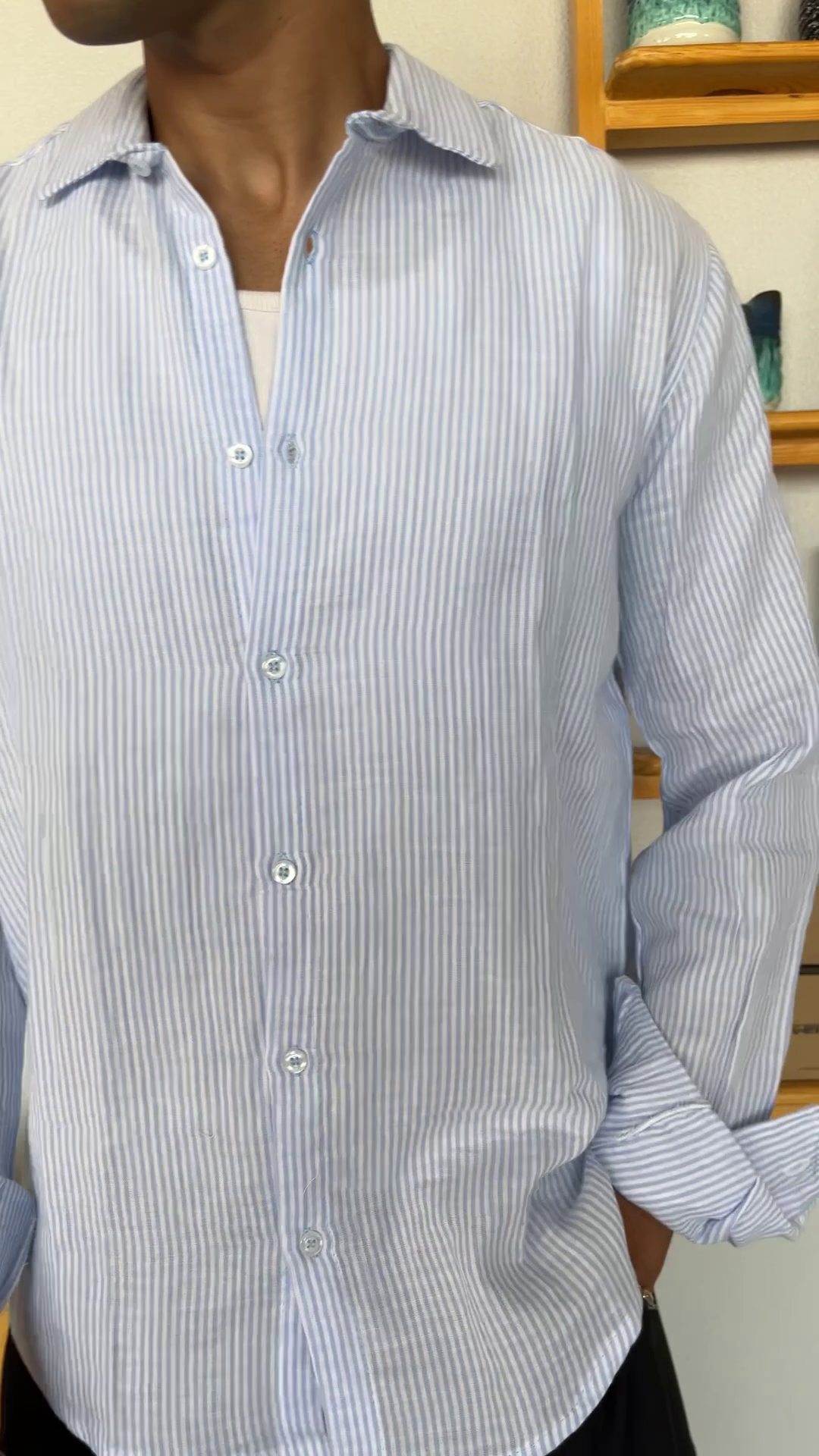 Striped shirt White/Sky Blue